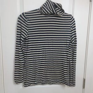 J. Crew Navy and Cream Striped Top